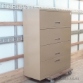 Brown 42" 4 Drawer Flip Front Lateral File Cabinet, Locking